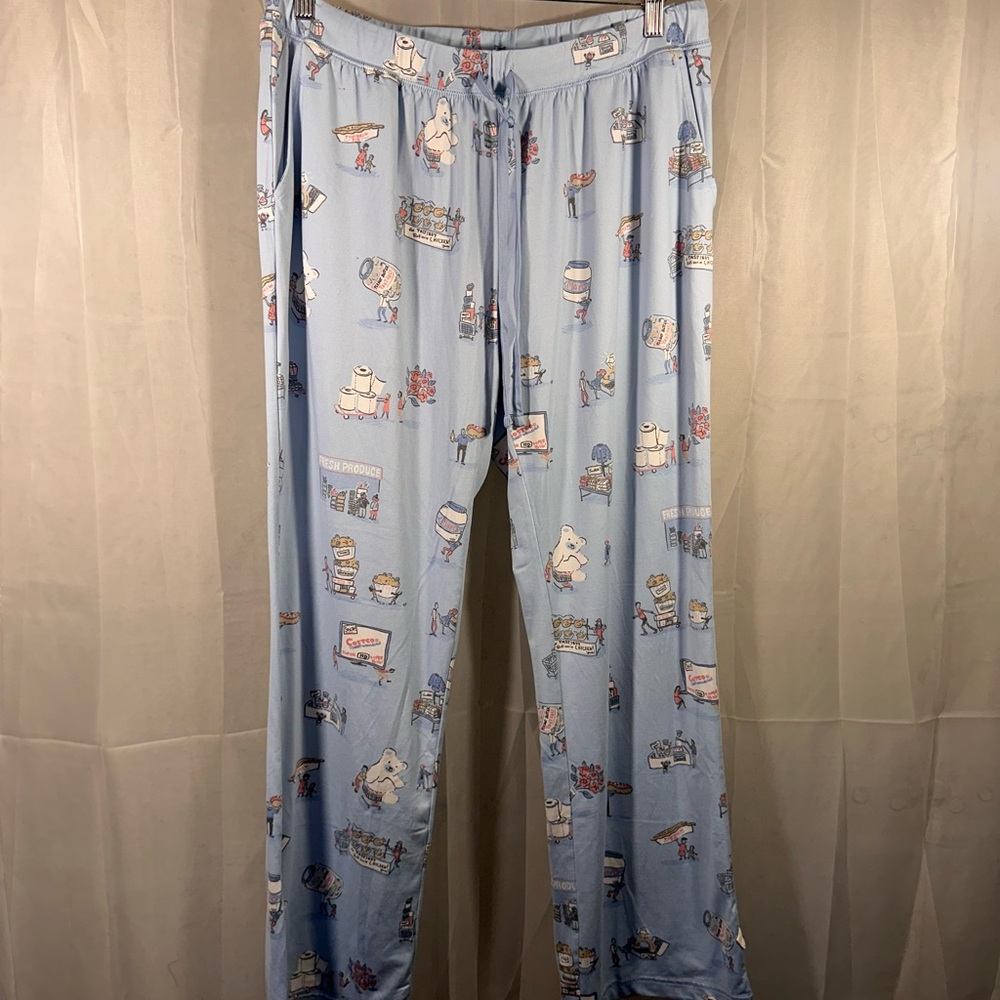 munki munki Light Blue Cartoon Pajama Pants
